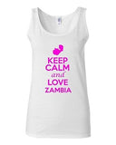 Junior Keep Calm And Love Zambia Country Nation Patriotic Sleeveless Tank Top