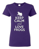 Ladies Keep Calm And Love Frogs Toads Bullfrog Animal Lover Funny T-Shirt Tee