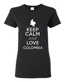 Ladies Keep Calm And Love Colombia Country Nation People Patriotic T-Shirt Tee