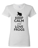 Ladies Keep Calm And Love Frogs Toads Bullfrog Animal Lover Funny T-Shirt Tee