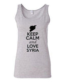 Junior Keep Calm And Love Syria Country Nation Patriotic Sleeveless Tank Top