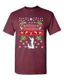 Merry Christmas Hunting Dog Animals Ugly Christmas Sweater DT Adult T-Shirt Tee