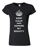 Junior Keep Calm And Admire My Beauty Beautiful Crown Queen Funny DT T-Shirt Tee