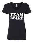 V-Neck Ladies Team Bride Groom Ring Wedding Bridal Party Funny T-Shirt Tee