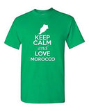 Keep Calm And Love Morocco Country Nation Patriotic Novelty Adult T-Shirt Tee