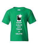 Keep Calm And Take A Selfie Flash Phone Camera Picture DT Youth Kids T-Shirt Tee