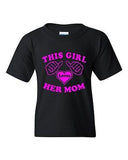 This Girl Loves Her Mom Novelty Youth Kids T-Shirt Tee