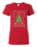 Ladies Periodic Tree Table Of Elements Science Ugly Christmas DT T-Shirt Tee