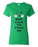 Ladies Keep Calm And Cycle On Cycling Bike Bicycle Ride Funny DT T-Shirt Tee
