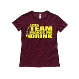 Junior This Team Makes Me Drink Washington Football Funny Sports T-Shirt Tee