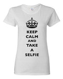 Ladies Keep Calm And Take A Selfie Crown King Photo Camera Funny DT T-Shirt Tee