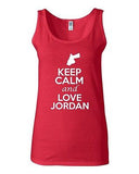 Junior Keep Calm And Love Jordan Country Patriotic Sleeveless Tank Top