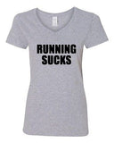 V-Neck Ladies Running Sucks Train Exercise Training Work Out Funny T-Shirt Tee