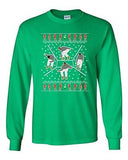 Long Sleeve Adult T-Shirt Bling Dance Telephone Music Parody Ugly Christmas DT