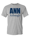 Ann Arbaugh Bold Football Michigan Sports Game Novelty Adult T-Shirt Tee