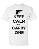 Adult Keep Calm And Cary One 2nd Amendment Permit Pro Gun Funny T-Shirt Tee