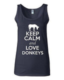 Junior Keep Calm And Love Donkeys Ass Horse Animal Lover Sleeveless Tank Tops