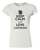 Junior Keep Calm And Love Ladybugs Insect Beetles Animal Lover Humor T-Shirt Tee