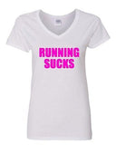 V-Neck Ladies Running Sucks Train Exercise Training Work Out Funny T-Shirt Tee