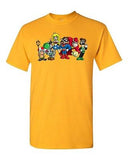 Superhero Group Shot Video Game Characters Parody Novelty DT Adult T-Shirt Tee