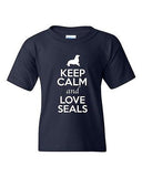 Keep Calm And Love Seals Sea Lion Walrus Animal Lover Youth Kids T-Shirt Tee
