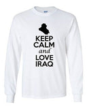 Long Sleeve Adult T-Shirt Keep Calm And Love Iraq Country Nation Patriotic