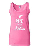 Junior Keep Calm And Love Jordan Country Patriotic Sleeveless Tank Top