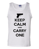 Keep Calm And Carry One Novelty Statement Graphics Adult Tank Top