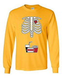 Long Sleeve Adult T-Shirt Skeleton Junk Food Snack Burger Fries Funny Humor DT