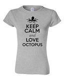 Junior Keep Calm And Love Octopus Seafood Sea Animal Lover Humor T-Shirt Tee