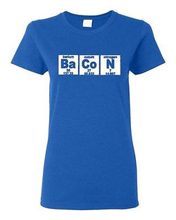 Ladies Bacon Strips Elements Chemistry Science Breakfast Funny Humor T-Shirt Tee