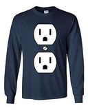 Long Sleeve Adult T-Shirt Plug Outlet Face Party Costume Funny Humor DT