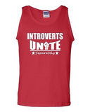 Introverts Unite Separately Geek Funny Novelty Statement Graphics Adult Tank Top