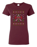 Ladies Firefighter Hero Ugly Christmas Sweater Fire Firemen Funny DT T-Shirt Tee