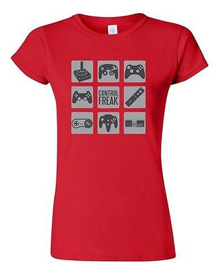 Junior Control Freak Gamer Controller Video Game Novelty DT T-Shirt Tee