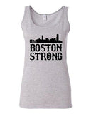 Junior Boston Strong Skyline 617 Novelty State Campaign Slogan Graphic Tank Top