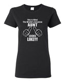 Ladies This Is What The World's Greatest Aunt Auntie Gift Novelty T-Shirt Tee