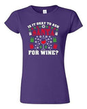 Junior Is It Okay To Ask Santa For Wine? Christmas Gift Funny DT T-Shirt Tee