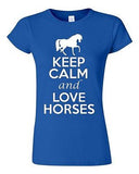 Junior Keep Calm and Love Horses Novelty Horse Lover Shirt T-Shirt Tee Shirt