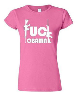 Junior Pink New F*ck Obama Gun Rights 2nd Amendment Permit Pro Gun Funny T-Shirt