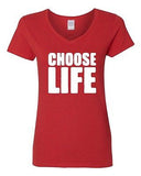 V-Neck Ladies Choose Life Wham 1980 80's Cool Retro Funny Humor T-Shirt Tee