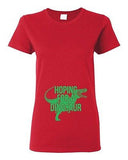 Ladies Hoping For A Dinosaur Jurassic Fossil Dino Baby Funny DT T-Shirt Tee