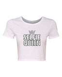Crop Top Ladies Selfie Queen Crown Photo Pic Camera Funny Humor DT T-Shirt Tee