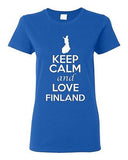 Ladies Keep Calm And Love Finland Country People Nation Patriotic T-Shirt Tee