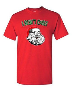 I Don't Exist Funny Santa Claus Christmas Holiday Gift Adult DT T-Shirt Tee