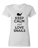 Ladies Keep Calm And Love Snails Shell Slugs Animal Lover Funny T-Shirt Tee