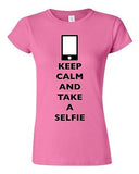 Junior Keep Calm And Take A Selfie Phone Camera Picture Funny DT T-Shirt Tee