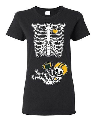 Baby Skeleton Green Bay Football Ladies DT T-Shirt Tee