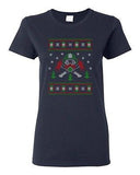 Ladies Firefighter Hero Ugly Christmas Sweater Fire Firemen Funny DT T-Shirt Tee