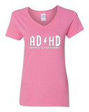 V-Neck Ladies ADHD Highway To... Hey Look A Squirrel Funny Humor T-Shirt Tee